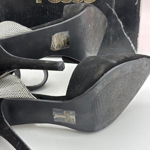 Charlotte Russe Heels Stiletto Black & Silver Buckle Accent Pointed Closed Toe - Picture 5 of 6